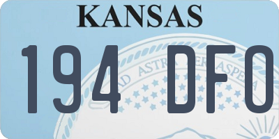 KS license plate 194DFO