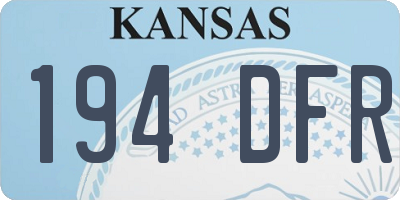 KS license plate 194DFR