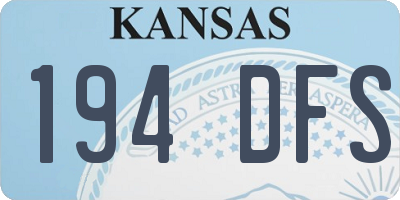 KS license plate 194DFS