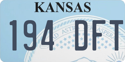 KS license plate 194DFT