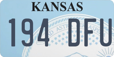 KS license plate 194DFU