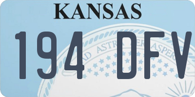 KS license plate 194DFV