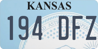 KS license plate 194DFZ