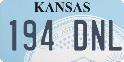 KS license plate 194DNL