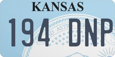 KS license plate 194DNP