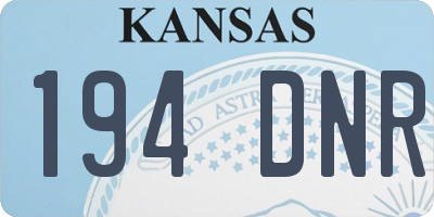 KS license plate 194DNR
