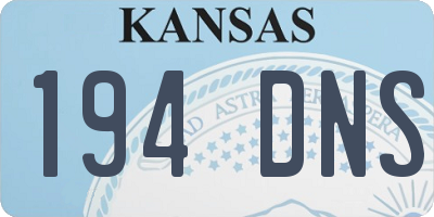 KS license plate 194DNS