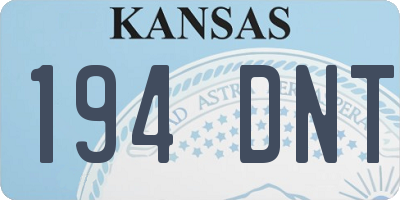 KS license plate 194DNT