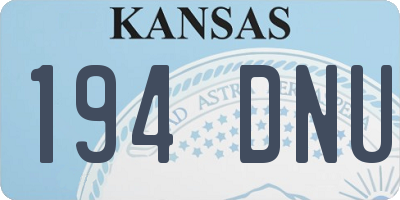 KS license plate 194DNU