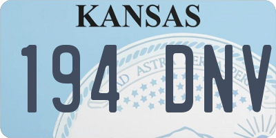 KS license plate 194DNV