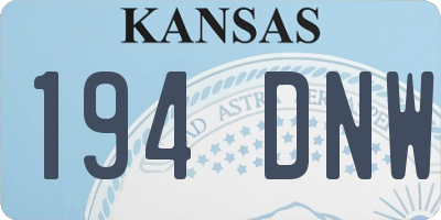 KS license plate 194DNW