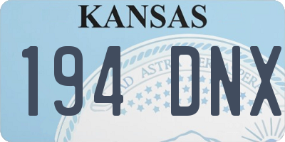 KS license plate 194DNX