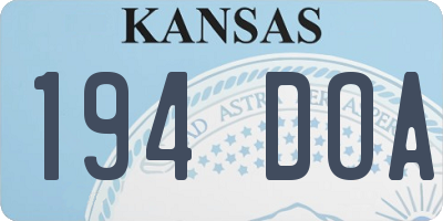 KS license plate 194DOA