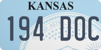 KS license plate 194DOC