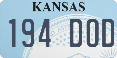 KS license plate 194DOD