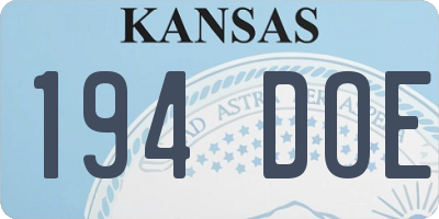 KS license plate 194DOE
