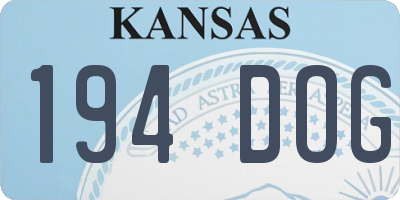 KS license plate 194DOG
