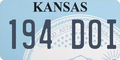 KS license plate 194DOI