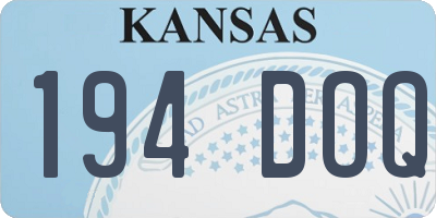 KS license plate 194DOQ