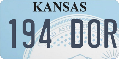 KS license plate 194DOR