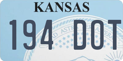 KS license plate 194DOT