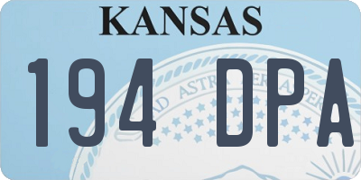 KS license plate 194DPA