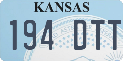 KS license plate 194DTT