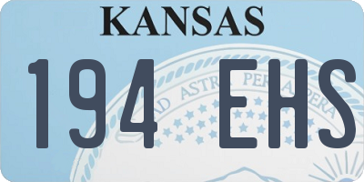KS license plate 194EHS