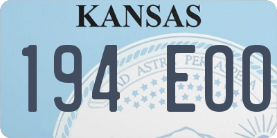 KS license plate 194EOO