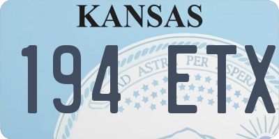KS license plate 194ETX