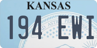 KS license plate 194EWI