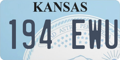 KS license plate 194EWU