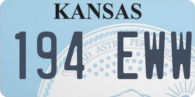 KS license plate 194EWW