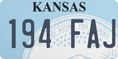 KS license plate 194FAJ