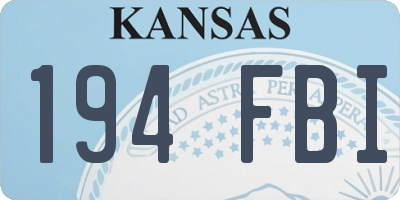 KS license plate 194FBI