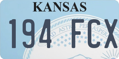 KS license plate 194FCX