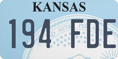KS license plate 194FDE
