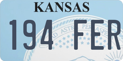 KS license plate 194FER