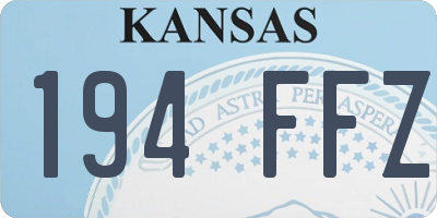 KS license plate 194FFZ