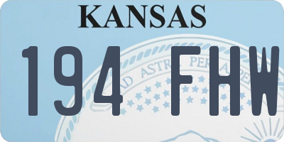KS license plate 194FHW