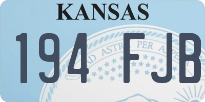 KS license plate 194FJB