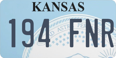 KS license plate 194FNR