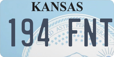 KS license plate 194FNT
