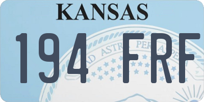 KS license plate 194FRF