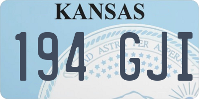 KS license plate 194GJI