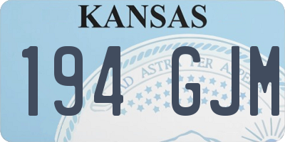 KS license plate 194GJM