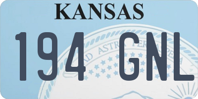 KS license plate 194GNL