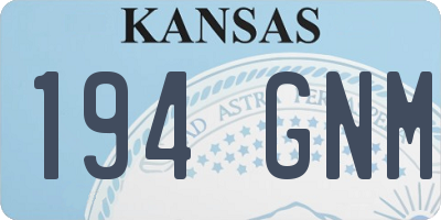 KS license plate 194GNM
