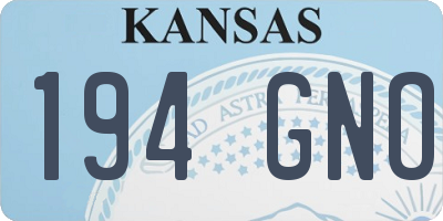 KS license plate 194GNO