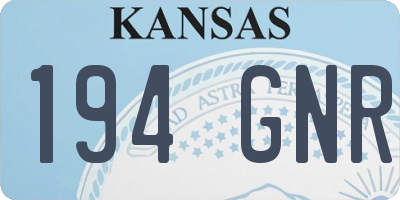 KS license plate 194GNR